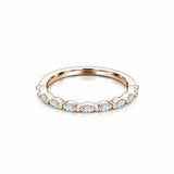 Stackable Half Eternity Wedding Band 0.23ct Marquise Diamond 14k Rose Gold Over