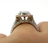 6Ct Oval Cut Diamond Cocktail Split Band Engagement Ring 14K White Gold Finish