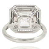 3ct Asscher Cut Diamond Engagement Ring Dual Halo Solitaire 14k WhiteGold Finish