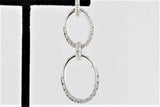 2ct Round Cut VVS1 Diamond Dual Oval Women Drop Earrings 14k White Gold Finish