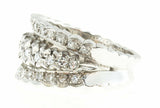 4ct Round Cut Diamond Antique Floral 3 Row Wedding Ring Band 14k White Gold Over