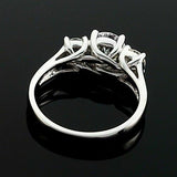 2.5Ct Round Cut VVS1D Diamond Three Stone Engagement Ring 18K White Gold Finish