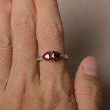 2ct Trillion Cut Red Garnet Two Stone Promise Engagement Ring 14k WhiteGold Over