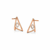 0.7ct Drop Earrings Round Cut Diamond Geometric Stylish 14k Rose Gold Finish