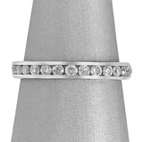 4Ct Round Cut Diamond Channel Set Full Eternity Wedding Band 14K White Gold Over