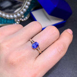 1.2ct Oval Cut Blue Tanzanite Engagement Ring Split Shank 14k Yellow Gold Finish