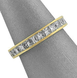 4Ct Princess Cut Diamond Channel Set Eternity Wedding Band 14K Yellow Gold Over