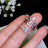 2ct Round Cut Diamond Bridal Set Crown Engagement Ring Guard 14k White Gold Over