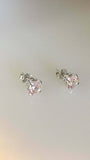 2.4ct Round Cut Morganite Classic Solitaire Stud Earrings 14k White Gold Finish