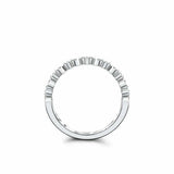 Dainty Stackable Minimalist Band 0.18ct Round Cut Diamond 14k White Gold Finish