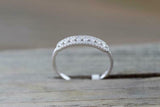 1.7ct Round Cut Diamond Wedding Ring Band 14k White Gold Finish Cluster Halo