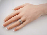 1.52ct Round Cut Diamond Engagement Ring Vintage Art Deco 14k White Gold Finish