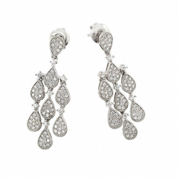 Cocktail Party Drop Earrings 3ct Round Cut VVS1D Diamond 14k White Gold Finish