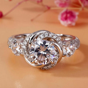 5Ct Round Cut Diamond Exquisite Cocktail Engagement Ring 14K White Gold Finish