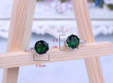 2.5Ct Round Cut Green Emerald Diamond Elegant Drop Earring 14K White Gold Finish