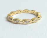 1ct Wedding Band Round Cut Diamond Full Eternity Stackable 14k YellowGold Finish