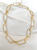 1.2ct Round Cut Moissanite Paperclip Chain Link Bracelet 14k Yellow Gold Plated