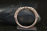 1Ct Round Cut DVVS1 Diamond Stackable Wedding Band 14K Rose Gold Finish