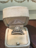 3.3ct Princess Cut VVS1 Diamond Bridal Set Engagement Ring 14k White Gold Finish