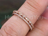 1ct Round Moissanite Milgrain Full Eternity Wedding Bands 14k Rose Gold Plated