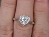 1ct Heart Cut VVS1D Diamond Valentine Gift Engagement Ring 14k White Gold Finish