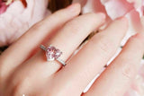 2.5ct Heart Cut Peach Morganite Engagement Ring 14k White Gold Over Heart Shaped