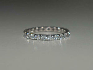 1ct Wedding Ring Band Round Cut Diamond Full Eternity 14k White Gold Finish