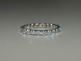 1ct Wedding Ring Band Round Cut Diamond Full Eternity 14k White Gold Finish