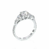 2ct Round Cut Diamond Engagement Ring Petite Round Accents 14k White Gold Finish