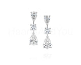 2ct Pear Cut Simulated Diamond Anniversary Drop Earrings 14k White Gold Plated