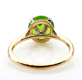 2.5Ct Round Cut Green Peridot Hidden Halo Solitaire Ring 14K Yellow Gold Finish