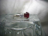 2.5ct Round Cut Pink Ruby Diamond Trilogy Engagement Ring 14k White Gold Finish