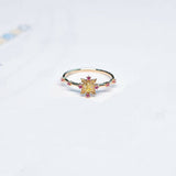 1.2ct Oval Yellow Sapphire Engagement Ring Floral Art Deco 14k Yellow Gold Over