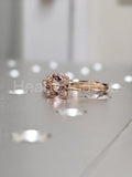 1ct Round Cut Simulated Peach Morganite Solitaire Ring 14k Yellow Gold Plated