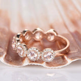 2ct Round Cut Peach Morganite Stylish Halo Engagement Ring 14k Rose Gold Finish