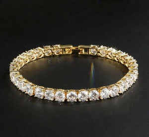 20Ct Round Cut Sparkle Diamond Gatsby Tennis Bracelet 14K Yellow Gold Finish