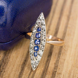 4Ct Round Cut Blue Sapphire Diamond Antique Vintage Ring 14K Rose Gold Finish