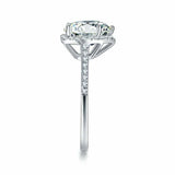 2ct Heart Cut Diamond Halo Engagement Ring 14k White Gold Over with Round Accent