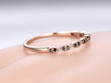 0.8ct Round Cut Black Diamond Wedding Band Half Eternity 14k Rose Gold Finish