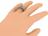 2ct Round Diamond Solitaire with Accent Vintage Milgrain Ring 14k WhiteGold Over