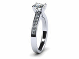 2ct Round And Princess Cut Diamond Accent Solitaire Ring 14k White Gold Finish