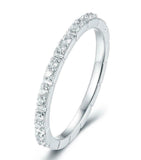 1.3ct Round Cut Diamond Wedding Band Half Eternity Stackable 14k White Gold Over