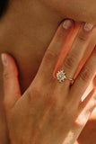 3ct Engagement Ring Baguette Cut Diamond Floral Sunburst 14k Yellow Gold Finish