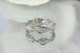 1ct Round Cut Diamond Wedding Ring Band Twisted Eternity 14k White Gold Finish