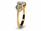 2ct Round Cut Diamond Three Stone Classic Engagement Ring 14k Yellow Gold Finish