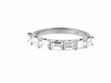 4Ct Baguette Cut VVS1/D Diamond Half Eternity Wedding Band 14K White Gold Finish