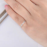 1ct Baguette Cut Diamond Engagement Ring Petite Minimalist 18k White Gold Finish