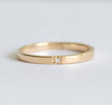 0.1ct Round Cut Diamond Wedding Band 14k YellowGold Over Minimalist Thin Promise