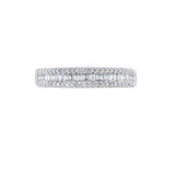 4Ct Baguette Cut Diamond Round Half Eternity Wedding Band 14K White Gold Finish