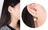 3ct Round Cut Diamond Double Sided Ball Women Stud Earrings 14k WhiteGold Finish